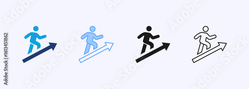 Climb Icon Set Multiple Style Collection