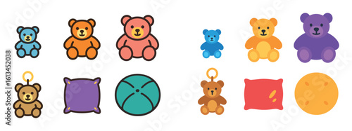Colorful Plush Toy Icons