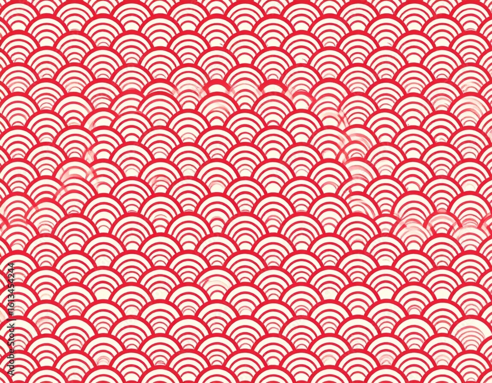 Red and White Scallop Pattern Background japanese patterns Red and White Scallop Pattern Background japanese patterns