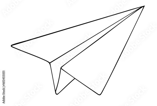 Paper airplane with sharp folded wings