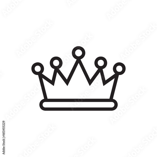  A black and white outline of a crown.