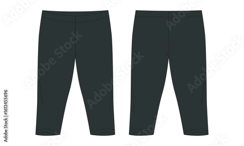 Legging pant vector illustration black color template front and back