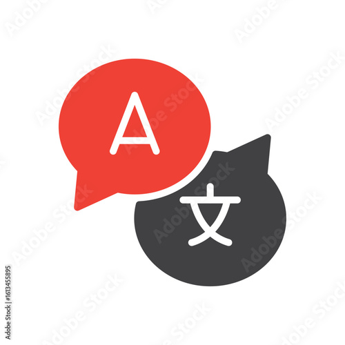 Translator icon. Language translate symbol. Vector illustration. Flat design. Editable stroke. Isolated on a white background.