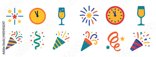 New Year Celebration Icons