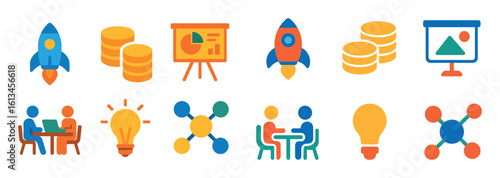 Colorful Entrepreneurship Icons