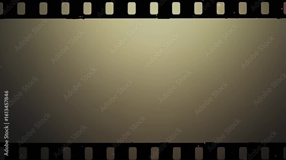 old film frame visual moving sprocket hole light flares along edge mimicking vintage video reel footage no noise authentic retro media effects clear