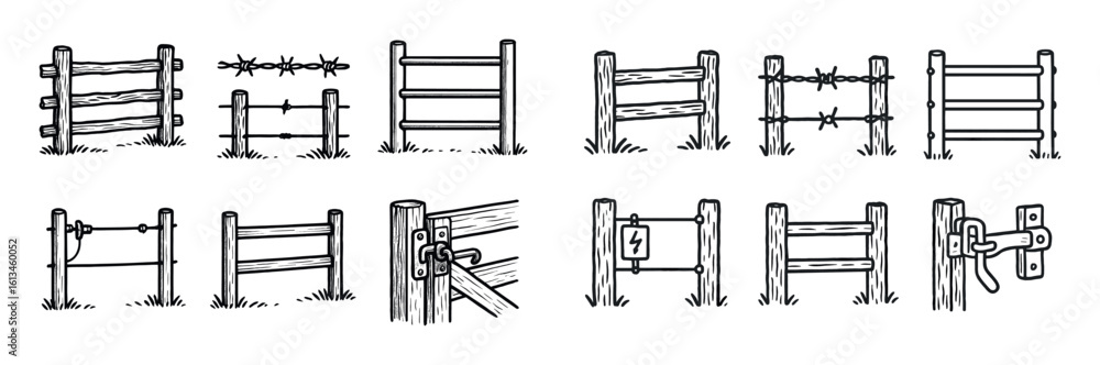 Ranch Fencing Icons Ranch Fencing Icons
