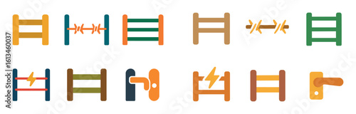 Colorful Ranch Fence Icons