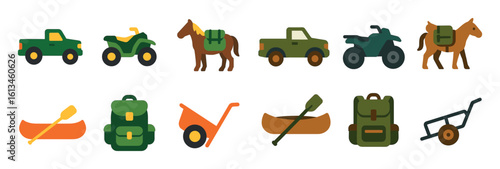 Hunting Transport Icons