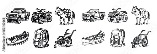 Hunting Transport Icons