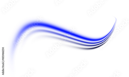 curved abstract blue gradient wave lines flowing from left to right on white background representing motion, fluidity and minimal design