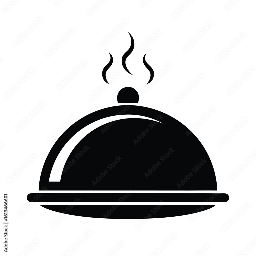 Naklejka premium flat-vector-icon-of-a-covered-food-platter-with-st.eps