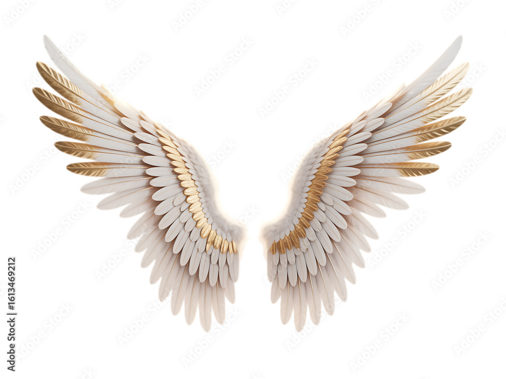 Obraz premium Detailed angel wings isolated on transparent background