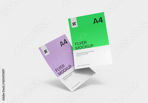 Floating A4 Flyer Mockup