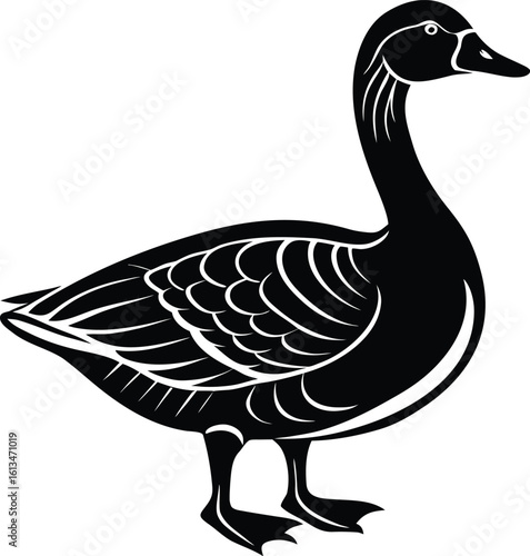 single goose bird vector icon.