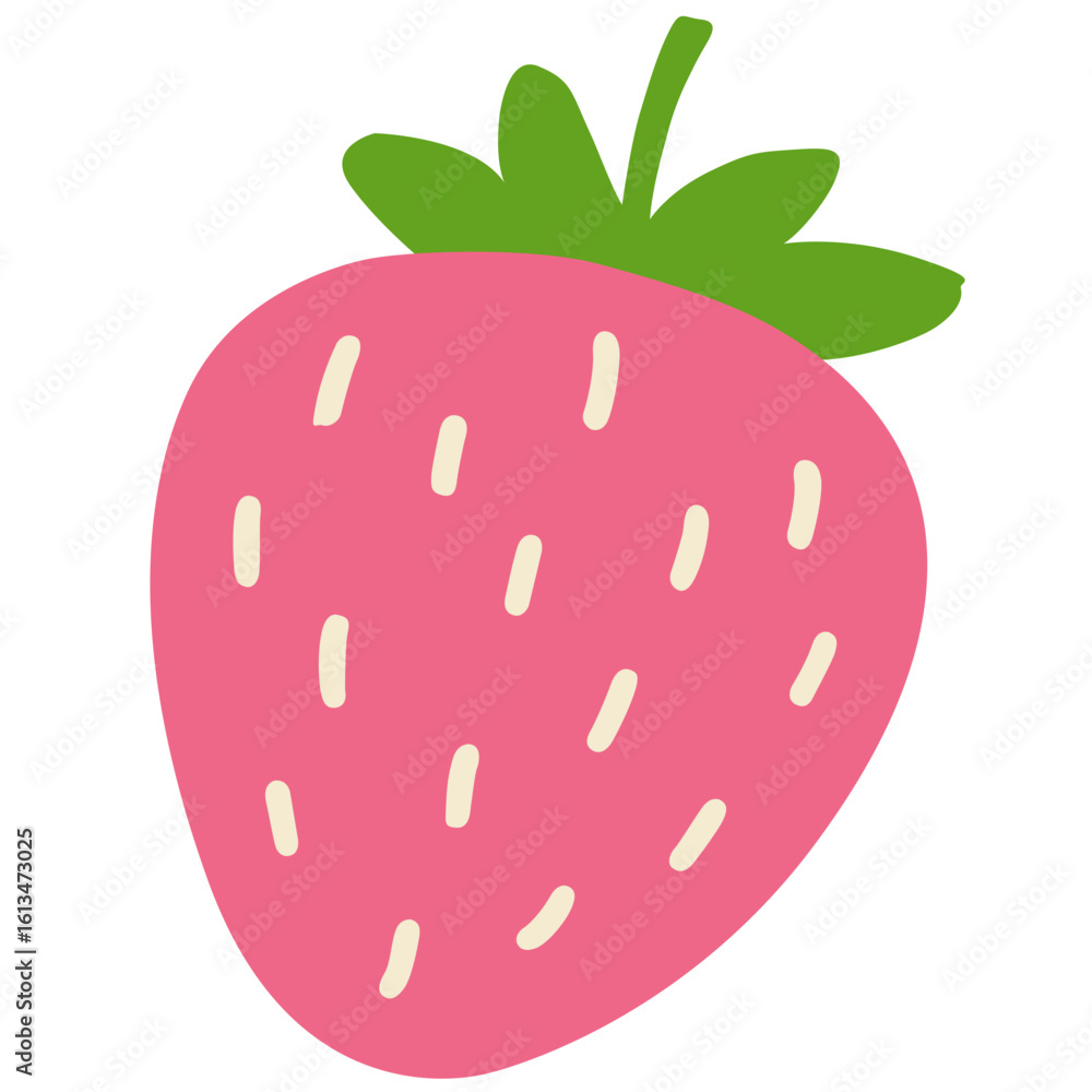 Obraz premium strawberry illustration image cutout on transparent background 透過背景のイチゴイラストの切り抜き투명 배경에 딸기 일러스트 이미지 누끼 컷