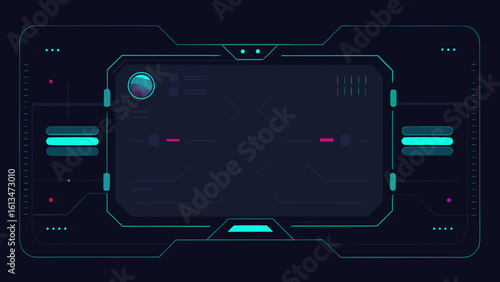 dark sci fi dashboard glowing ui