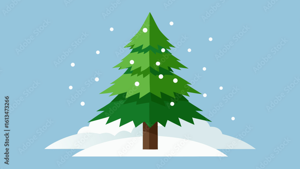 Fototapeta premium realistic pine snow light