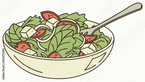 Fresh Green Salad Vector