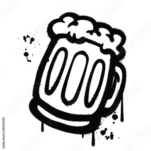 Graffiti Spray beers on isolated white background