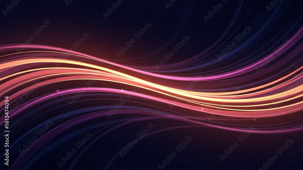 Obraz premium Dynamic Glowing Wavy Lines