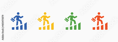 Career Icon Set Color Multiple Style Collection