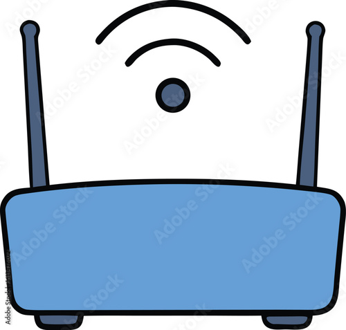 wi fi router with antennas and signal vector illustration on transparent background