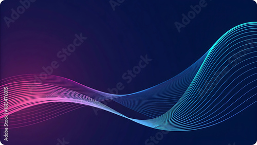Flowing abstract waves of light background blue