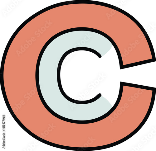 copyright symbol vector illustration on transparent background