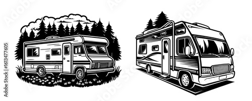 rv car vector illustration