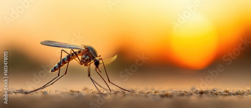 Wallpaper Mural The mosquito basking in the glow of a vibrant sunset backdrop. Torontodigital.ca