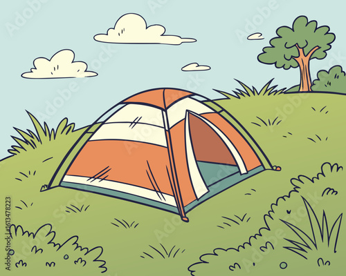 camping in the forest