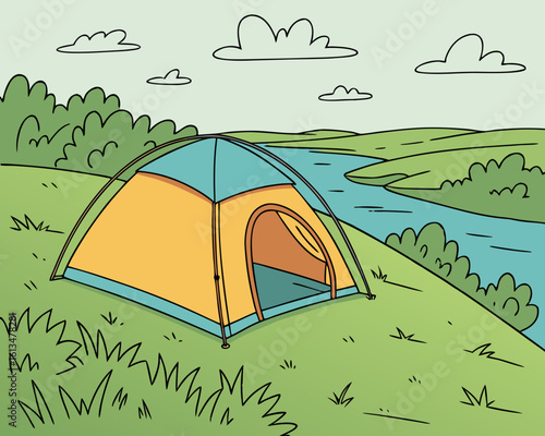 camping on the mountain
