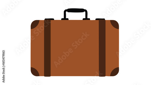 Brown Suitcase Isolated on Black Background. This illustration features suitcase, luggage, travel.