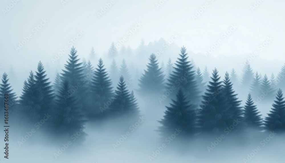 Glorious Misty Pine Forest: A Stunning Natural Retreat With Lush Trees, Enchanting Fog, And Serene Beauty. Nature'S Tranquil Haven Awaits. Glorious Misty Pine Forest: A Stunning Natural Retreat With Lush Trees, Enchanting Fog, And Serene Beauty. Nature'S Tranquil Haven Awaits.
