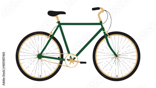 Green Bicycle Illustration on Black Background. This illustration features bicycle, bike, cycle.