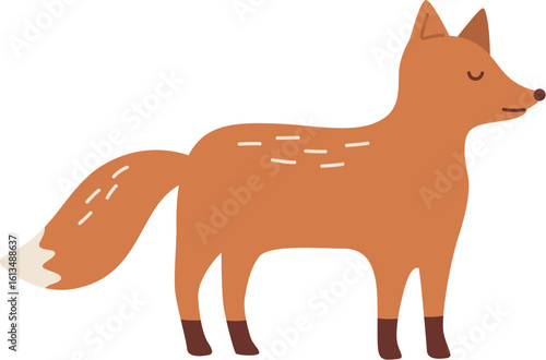 Cute Red Fox Standing Calmly Outdoors