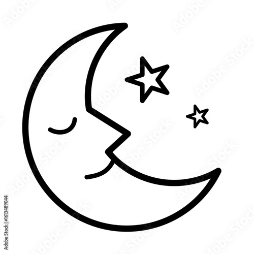 Moon night sleep - vector icon