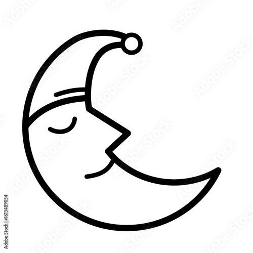 Moon night sleep - vector icon