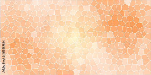 Abstract light orange gradient with white stoke toned hexagon textured background. Simply Gentle, stained glass texture, colorful pattern graphic design for web, banner, templet vector background.	