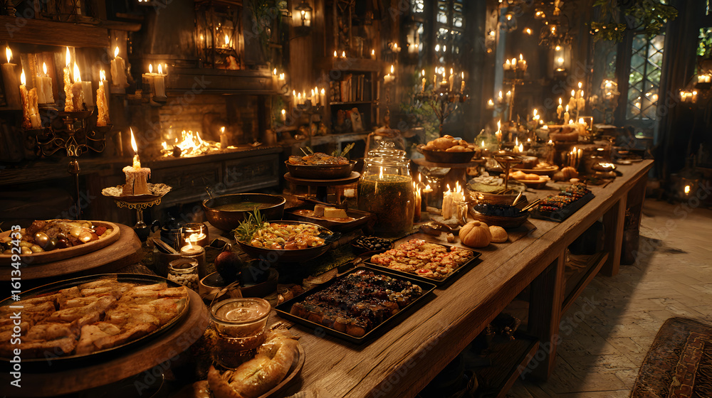 Fototapeta premium Spooky Halloween buffet
