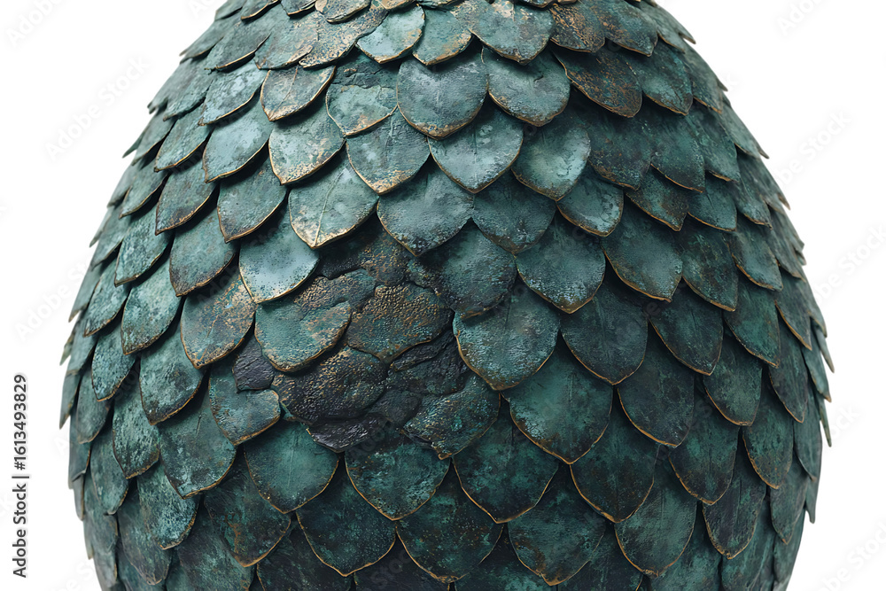 Fototapeta premium Close up of a detailed dragon egg with textured scales.