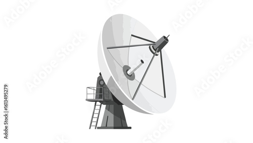 Vector Illustration of Satellite Dish Antenna. This illustration features satellite, dish, antenna.