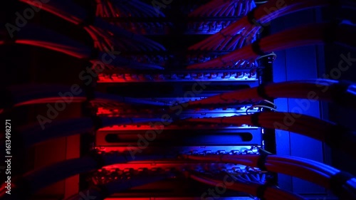 Server Rack with Colorful Light Effects
