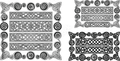 Celtic knot vector design elements and borders for irish patterns and decorations art