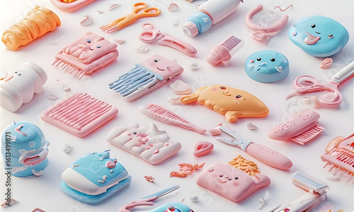 Assortment of cute kawaii sweets and desserts