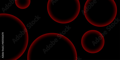 Elegant red glowing circle pattern on black background, modern abstract vector design for wallpaper, fabric, textile prints, interior décor, contemporary art, futuristic lighting, and stylish