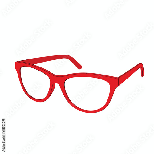 Red cat eye glasses with clear lenses eyewear