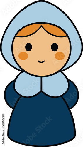 doll in bonnet vector illustration on transparent background