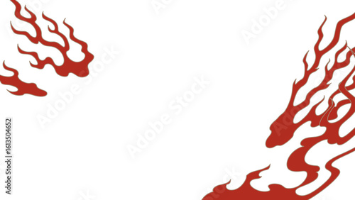 和風の炎の背景イラスト_16:9